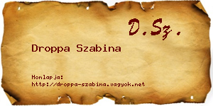 Droppa Szabina névjegykártya